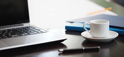 Office workplace with laptop